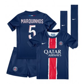 Paris Saint-Germain Marquinhos #5 Dětské Domácí dres komplet 2024-25 Krátký Rukáv (+ trenýrky)